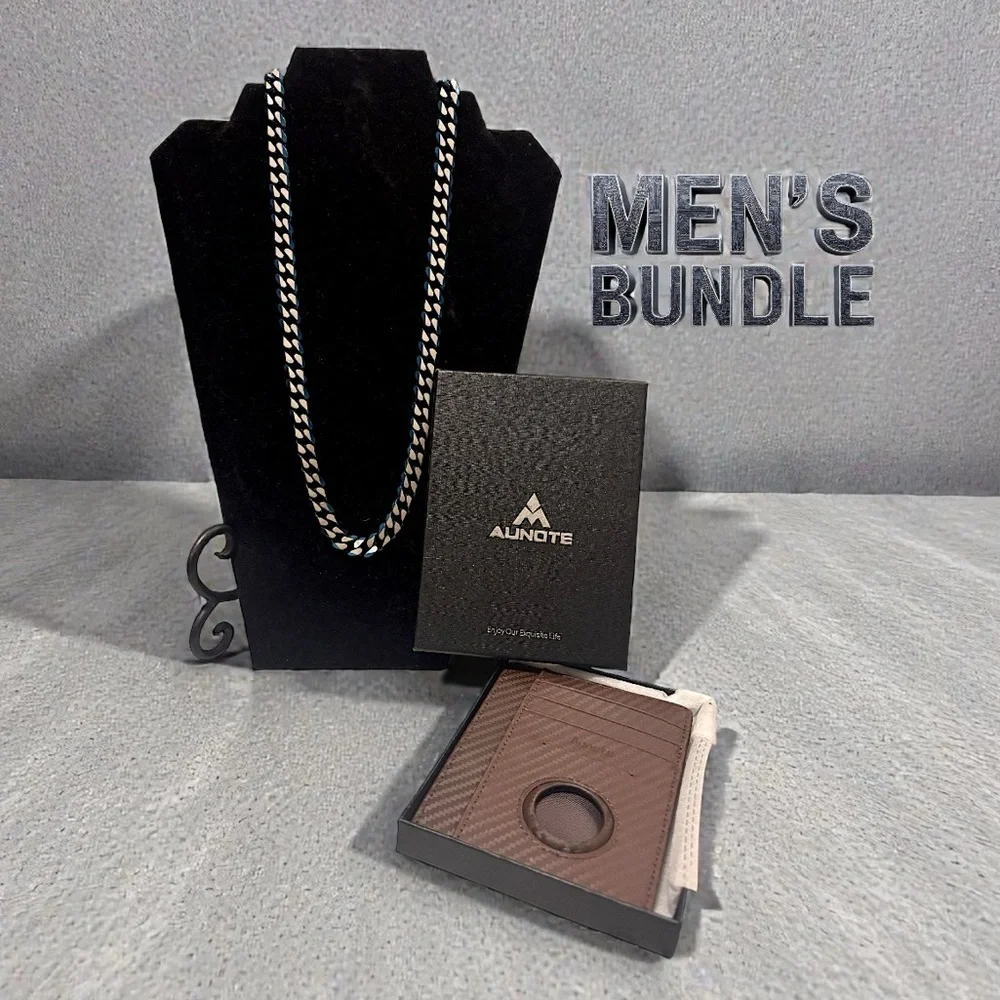 Men's Chain & Boxed Leather Wallet - Picture 13 of 13